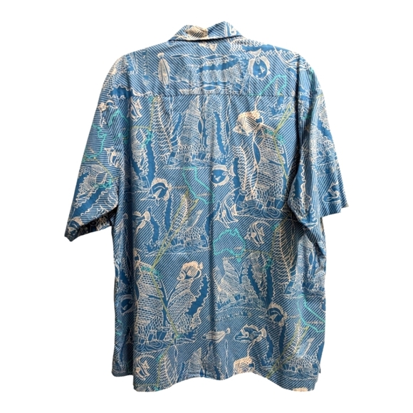 Tori Richard Short Sleeve Button Down Shirt Made In Hawaii All Over Fish Pattern - Picture 2 of 5